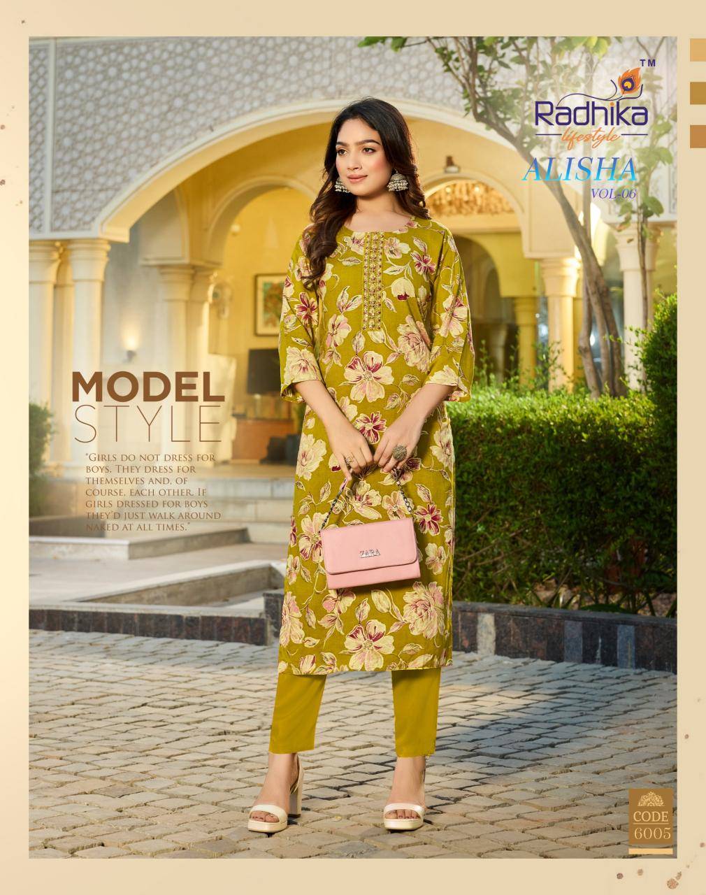 Radhika lifestyle alisha vol 6 Kurtis manufacturers and wholesalers in Delhi